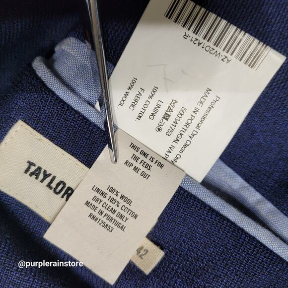 Huckberry Taylor Stitch Everyday Telegraph Blazer 44 R Wool Knit Navy NWOT - Picture 5 of 12